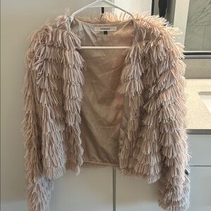 L'Academie Beige Fringe Jacket